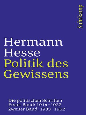 cover image of Politik des Gewissens. Zwei Bände